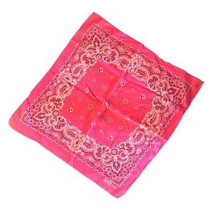 Vtg Pink Bandana Fast Color RN13960 Made in USA